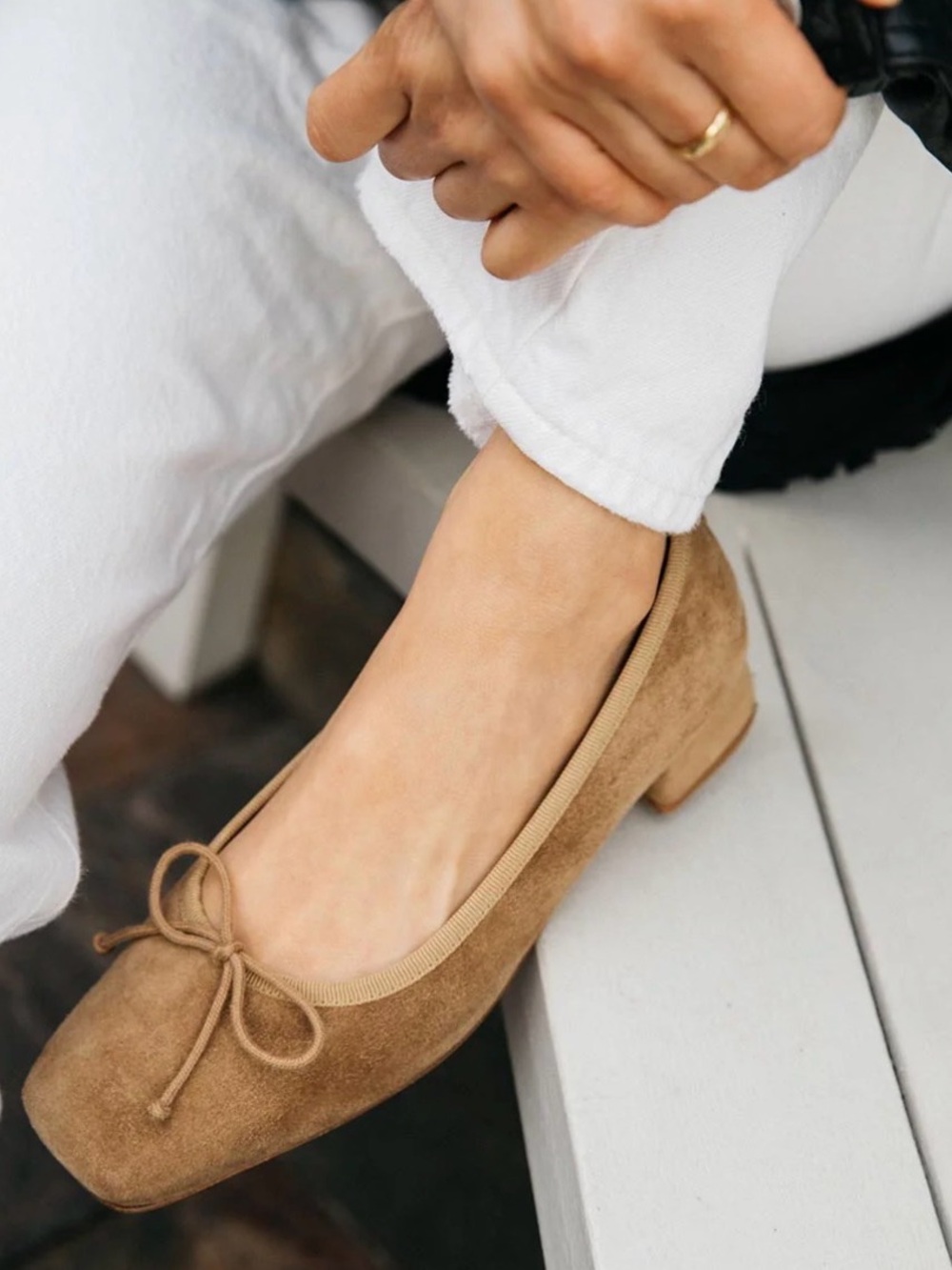 Margaux Ada Flat Biscotti Suede